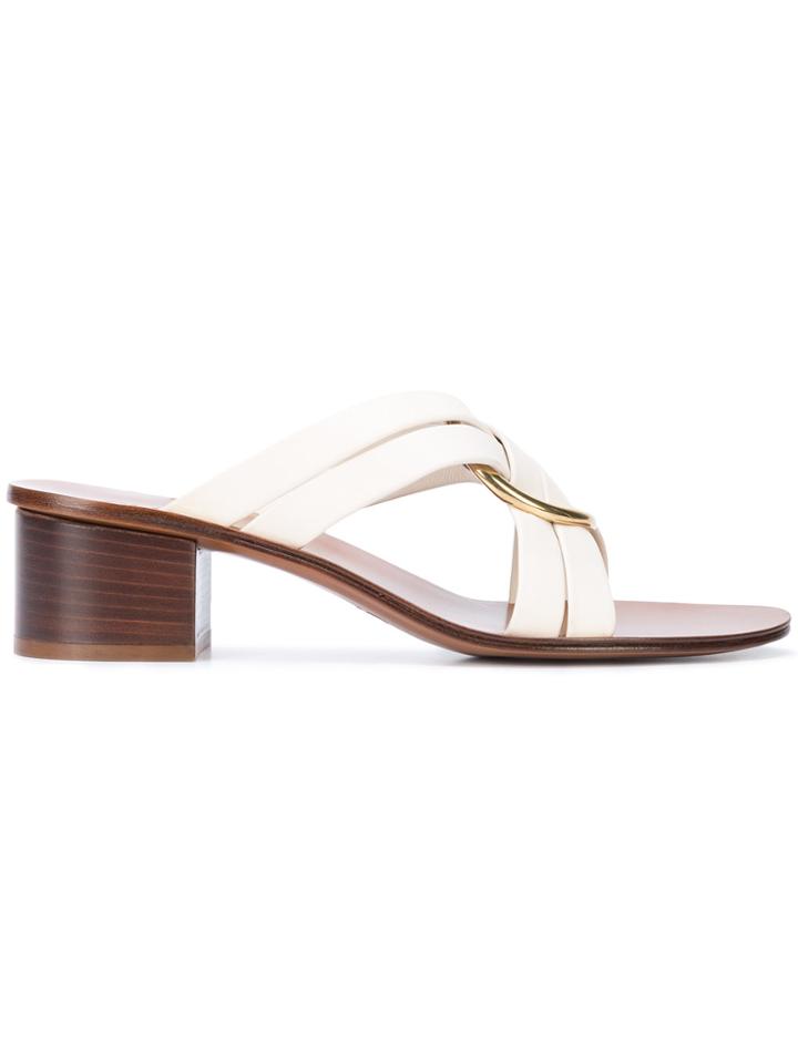 Chloé Rony Crossover Strap Sandals - White