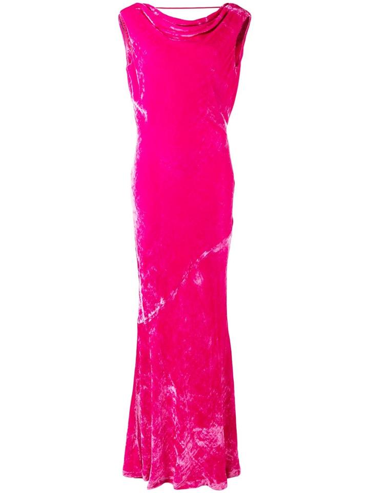 Erika Cavallini Plunging Backless Dress - Pink & Purple