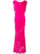 Erika Cavallini Plunging Backless Dress - Pink & Purple