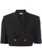 Saint Laurent Oversized Deconstructed Spencer Officer Jacket - Black