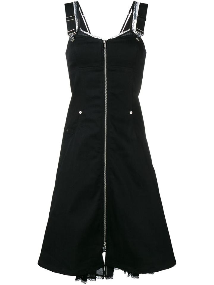 Adam Selman 'doverall' Dress, Women's, Size: 10, Black, Cotton/polyester/spandex/elastane