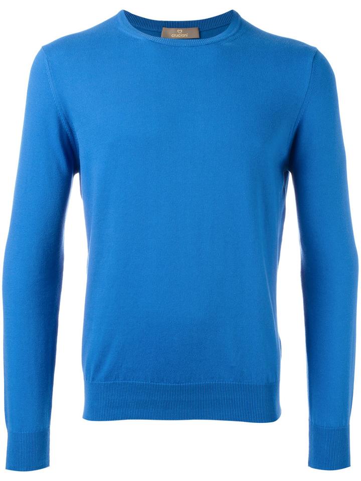 Cruciani Ribbed Trim Sweatshirt, Size: 50, White, Cotton