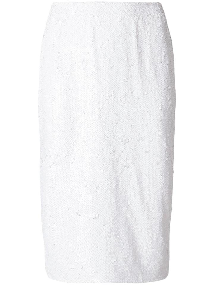 P.a.r.o.s.h. Sequin Embellished Tube Skirt - White