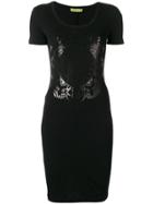 Versace Jeans Logo Fitted Mini Dress - Black