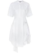 Sportmax Asymmetric Flared Shirt Dress - White