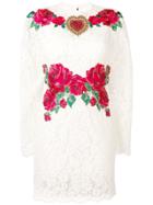Dolce & Gabbana Rose Lace Dress - White