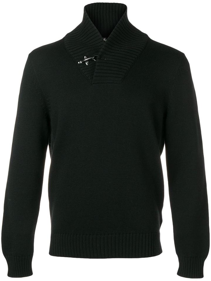 Fay Lobster Fastening Detail Sweater - Black