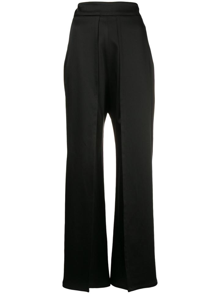 Sid Neigum Pleat Flared Trousers - Black