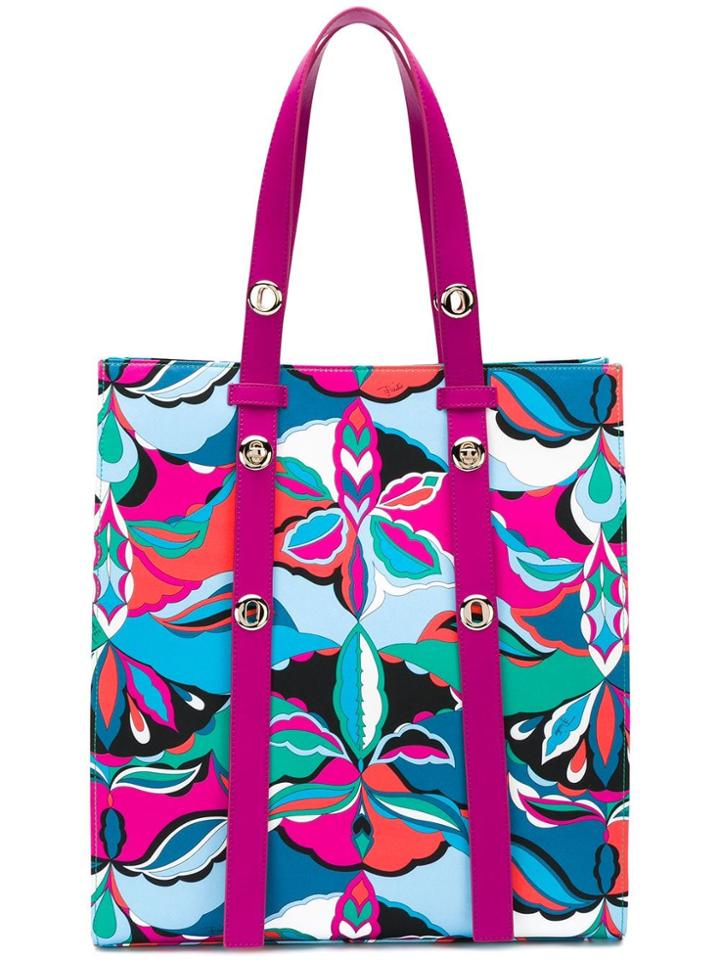 Emilio Pucci Printed Tote Bag - Blue
