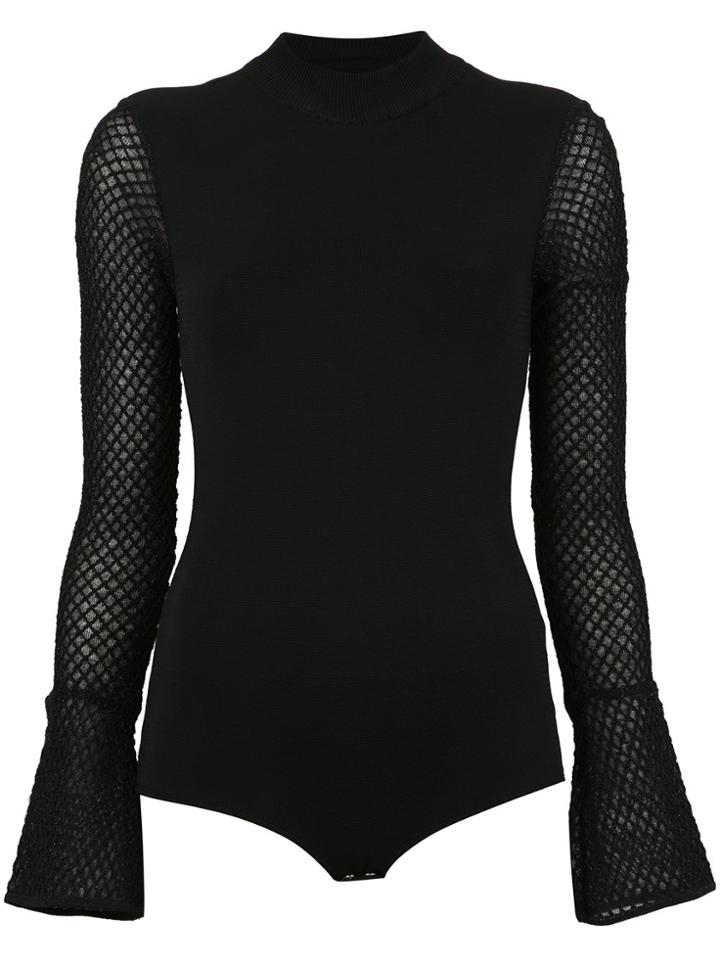 Nk High Neck Knit Bodysuit - Black