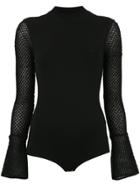 Nk High Neck Knit Bodysuit - Black