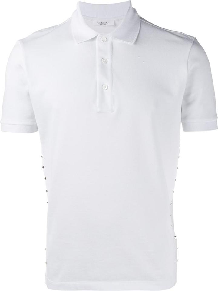 Valentino Studded Polo Shirt, Men's, Size: Xs, White, Cotton