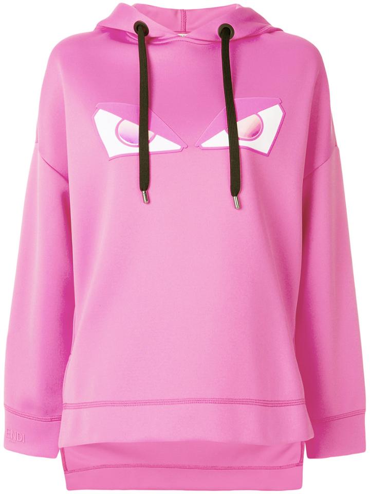 Fendi Bag Bugs-appliqué Hoodie - Pink & Purple