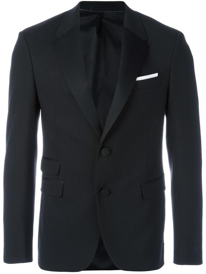 Neil Barrett Shawl Collar Blazer, Men's, Size: 46, Black, Polyester/virgin Wool/spandex/elastane