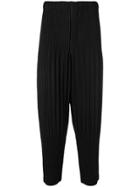 Homme Plissé Issey Miyake Ribbed Drop-crotch Trousers - Black