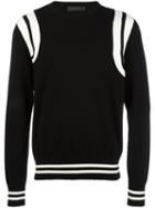 Calvin Klein Collection Striped Detail Sweatshirt, Men's, Size: Large, Black, Cotton