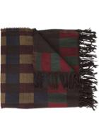 Uma Wang Checked Pattern Scarf - Brown