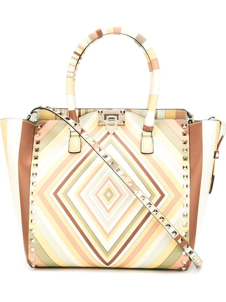 Valentino Garavani 'rockstud' Chevron Tote