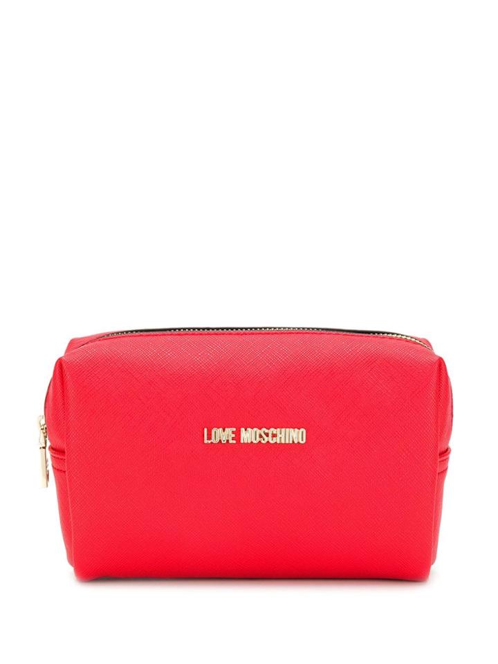 Love Moschino Logo Cosmetic Bag - Red