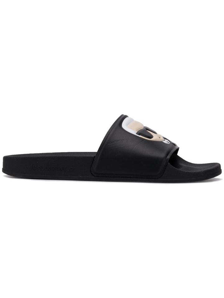 Karl Lagerfeld Kondo Karl Ikonik Slides - Black