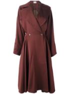 Alaïa Vintage Full Flared Skirt Coat, Women's, Size: 36, Brown