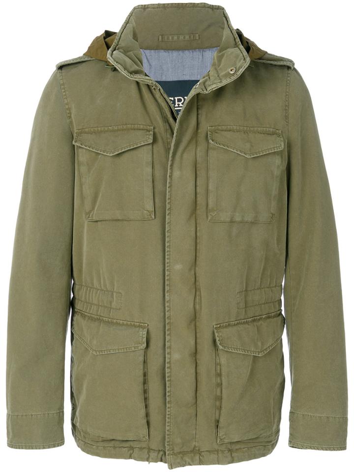 Herno Hooded Denim Jacket - Green