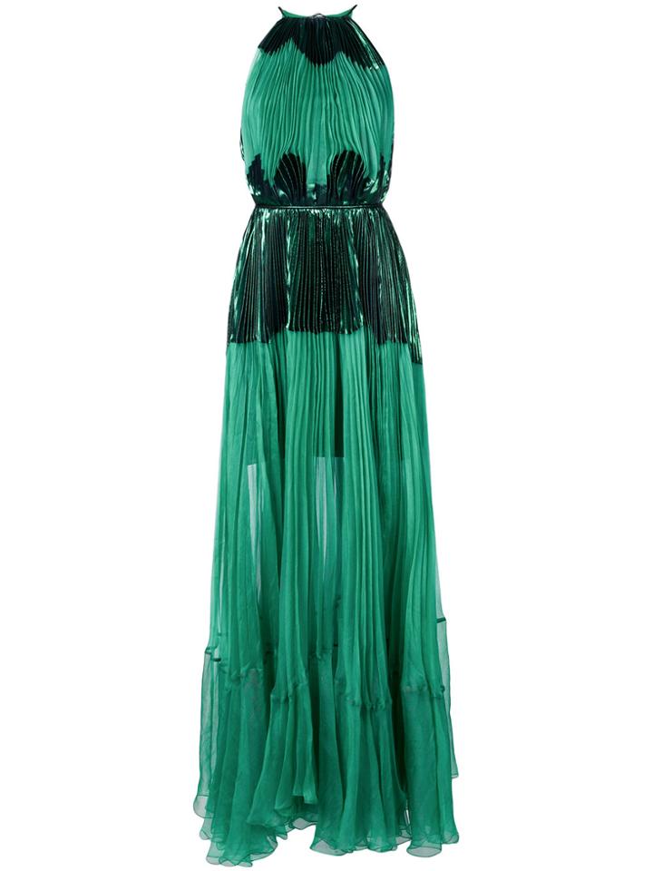 Maria Lucia Hohan Pleated Halterneck Adria Dress - Green