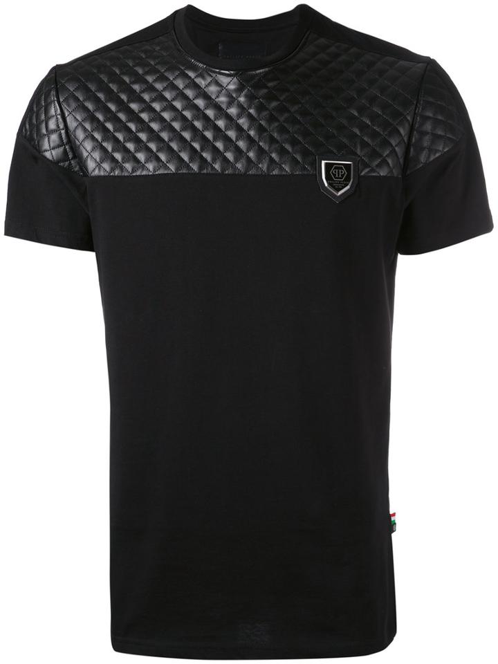 Philipp Plein - Classic Quilted Shoulder T-shirt - Men - Cotton/polyurethane/viscose/polyester - M, Black, Cotton/polyurethane/viscose/polyester