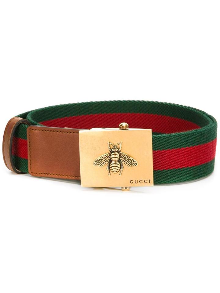 Gucci Canvas Web Belt, Women's, Size: 90, Green, Cotton/leather