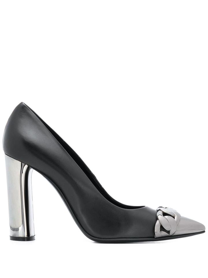 Casadei Metallic Pointed Toe Pumps - Black