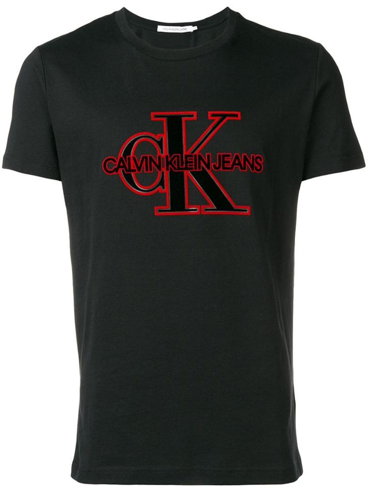 Calvin Klein Jeans Logo Print Crew Neck T-shirt - Black