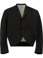 Christopher Nemeth Cropped Button Front Jacket, Men's, Size: Medium, Black, Cotton/cupro