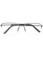 Cazal Rectangular Half Frame Glasses - Metallic