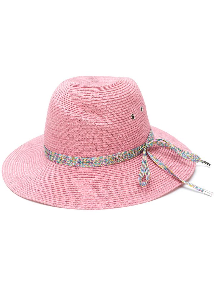 Maison Michel Virginie Woven Hat - Pink & Purple