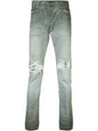 John Elliott Ripped Skinny Jeans, Men's, Size: 34, Blue, Cotton/polyurethane