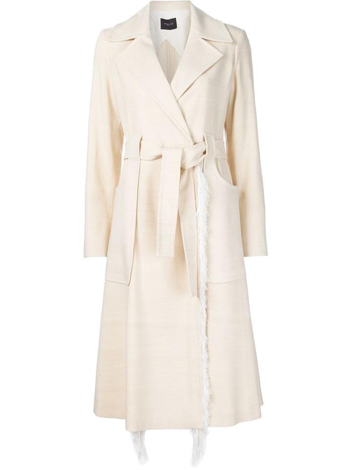 Derek Lam Frayed Detail Belted Coat