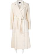 Derek Lam Frayed Detail Belted Coat