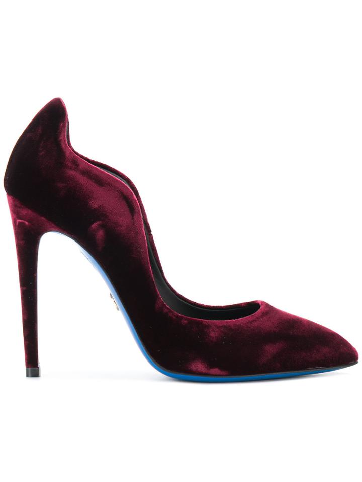 Loriblu Velvet Stiletto Pumps - Pink & Purple