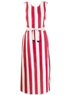 's Max Mara Striped Midi Dress - Red