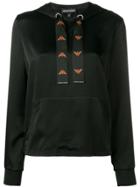 Emporio Armani Logo Drawstring Hoodie - Black