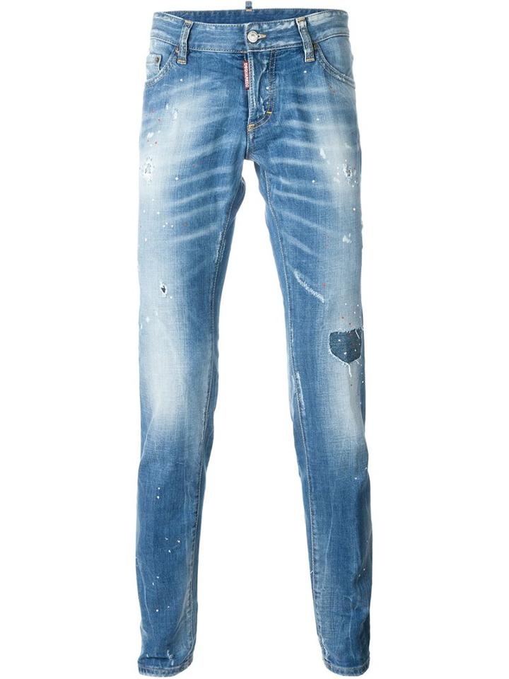 Dsquared2 Slim Jeans, Men's, Size: 50, Blue, Cotton/spandex/elastane