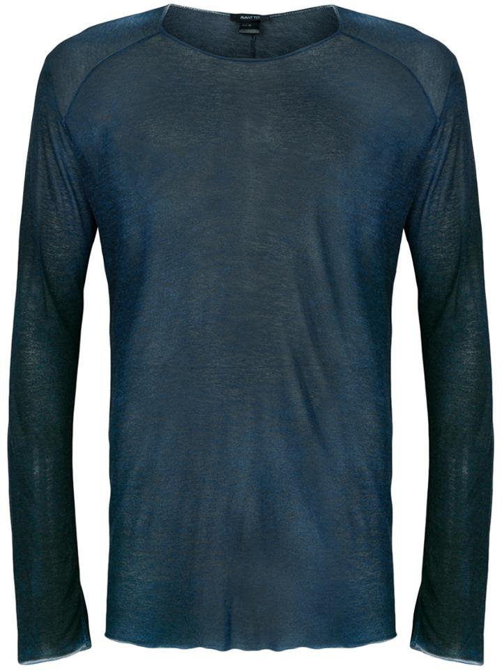 Avant Toi Sheer Longsleeved T-shirt - Blue