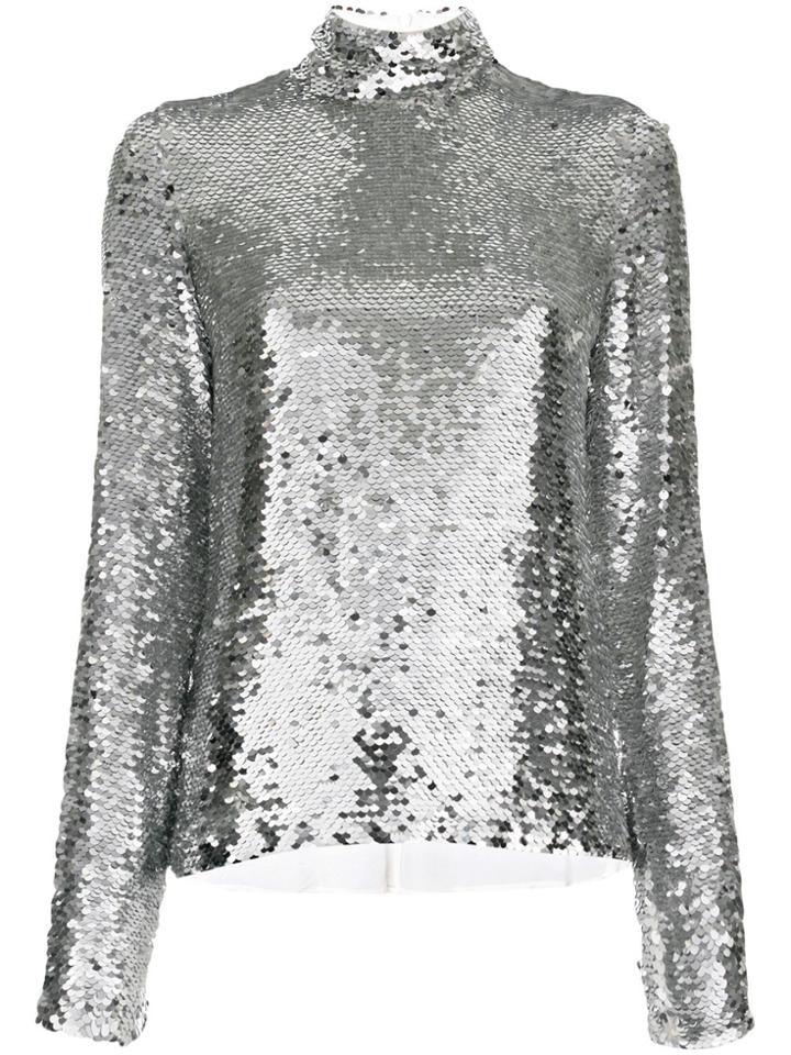 Msgm Sequinned Top - Grey