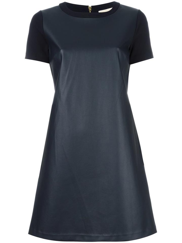 Michael Kors Bi-texture T-shirt Dress, Women's, Size: Medium, Blue, Polyester/spandex/elastane/viscose