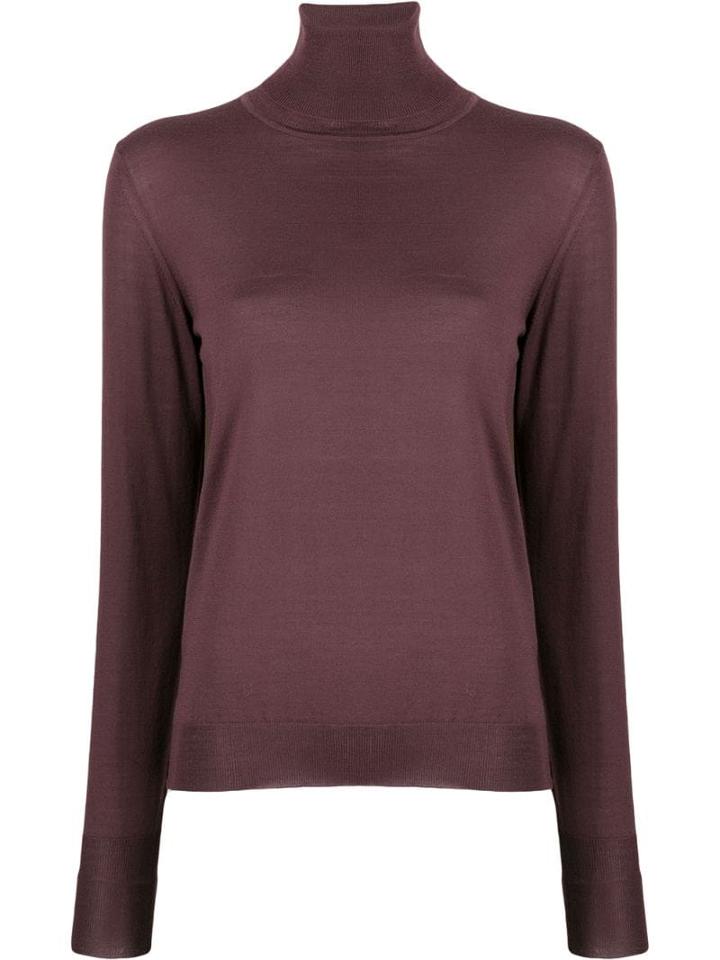 Roberto Collina Roll Neck Knitted Top - Purple