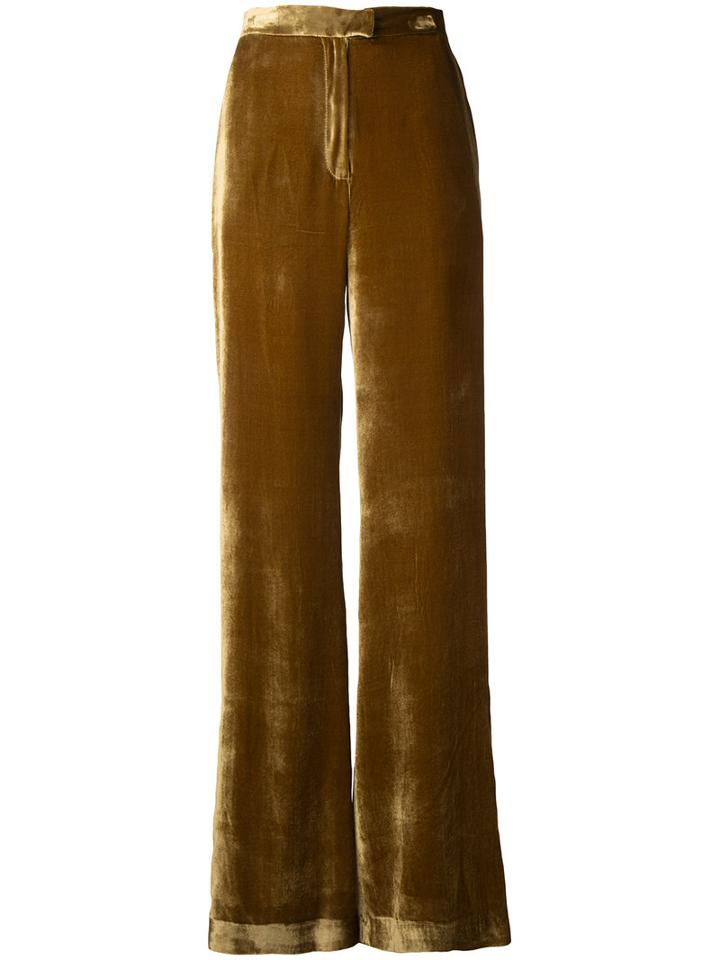 N Duo Metallic Flared Trousers, Women's, Size: 36, Brown, Silk/viscose