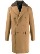 Eleventy Textured Double-breasted Coat - Neutrals