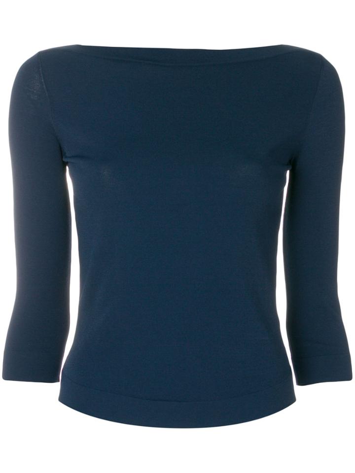 Roberto Collina Slash Neck Sweater - Blue