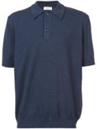 Éditions M.r Striped Positano Polo Shirt - Blue