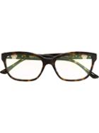 Bulgari - Rectangular Frame Glasses - Women - Acetate - One Size, Brown, Acetate